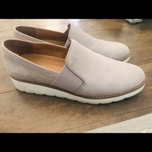 Franco Sarto light Grey Leather wedge Loafers